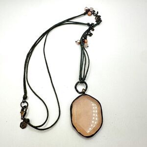Silpada Designs Necklace N2190. Quartz, Pink Soapstone, Pearl. 24" long